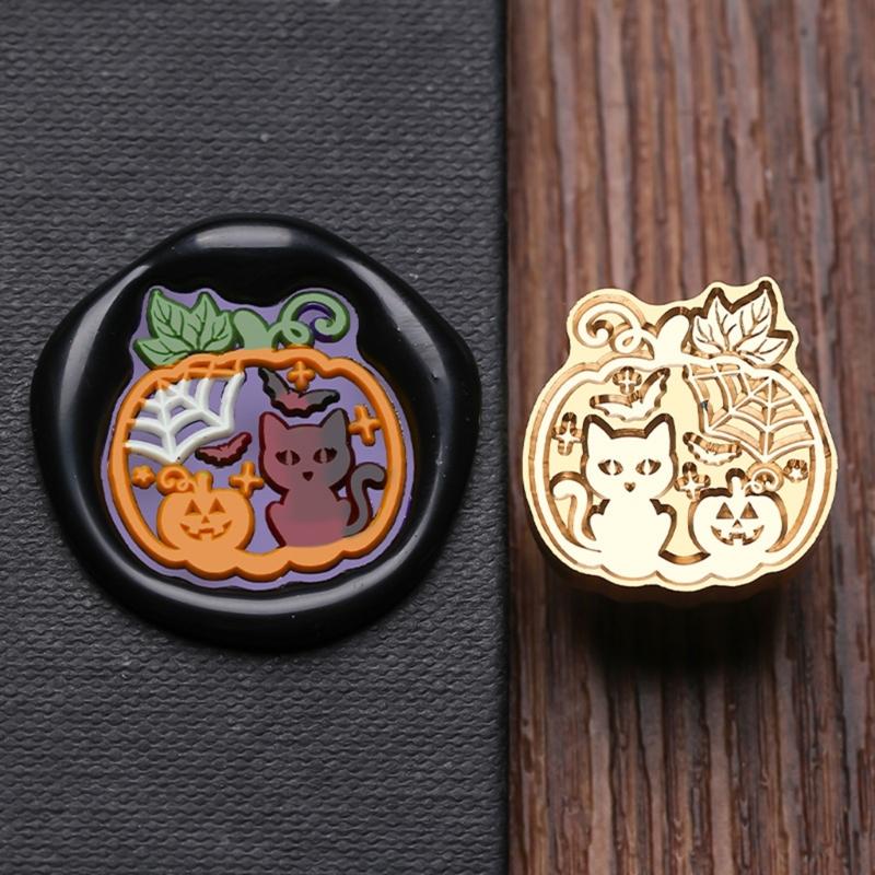 Pumpkins Sealing Wax Stamp Halloween Series Wax Seal Stamp Brass Head Seal Stamp for Scrapbooking Invitations Decoration