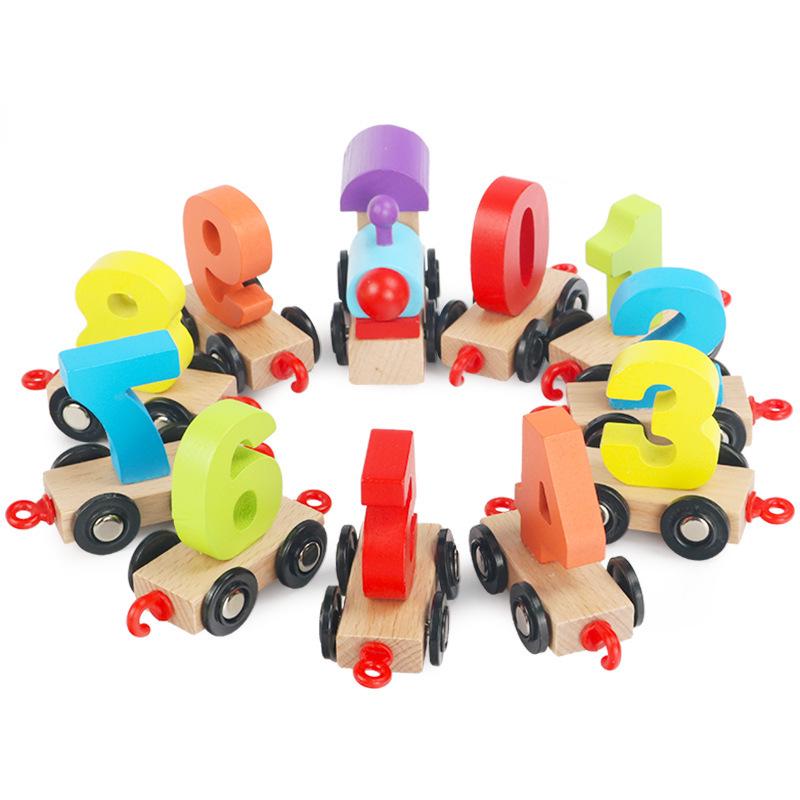 Wooden Educational Assembly Train and Blocks for Kids