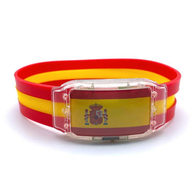 2022 World Cup Led Lighted Flag Silicone Bracelet Durable And Comfortable Sports Wristband