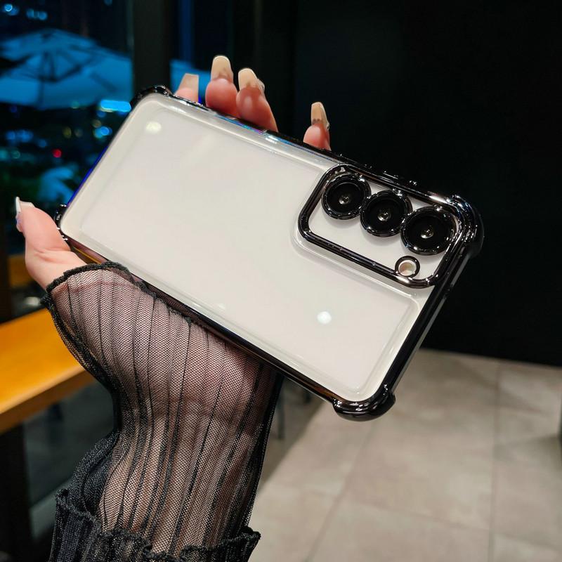 Beschichtung Transparent Klar Stoßfest Abdeckung Kamera Objektiv Volle Schutzhülle Handy Zurück Fall für Samsung