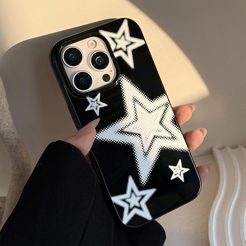 Personalized Graffiti Stars Iphone Apple 16 Mobile Phone Case 13 Soft Case 15 Silicone 14 Promax Suitable for 11 Trendy Cool