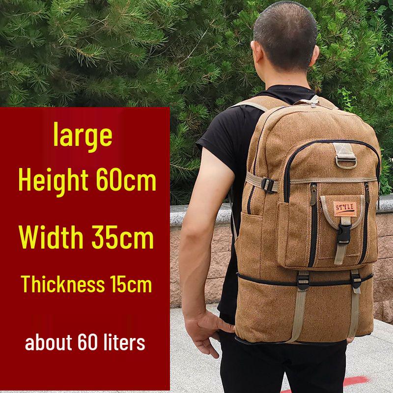 Extra Large Thickened Canvas Backpack for Hiking and Travel - Unisex