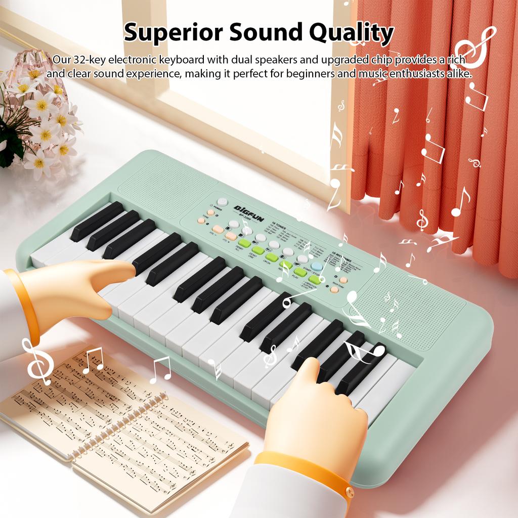 32 tasten Elektronische Tastatur Klavier 16 Töne 10 Rhythmen 10 Demos Dual Lautsprecher Musikinstrument mit