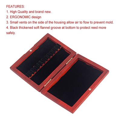 Redwood Oboe Reed Case with Lining Moisture-proof Fishing Rod Boxes Good Sealing Wear-resistant Storage for  12 Pieces