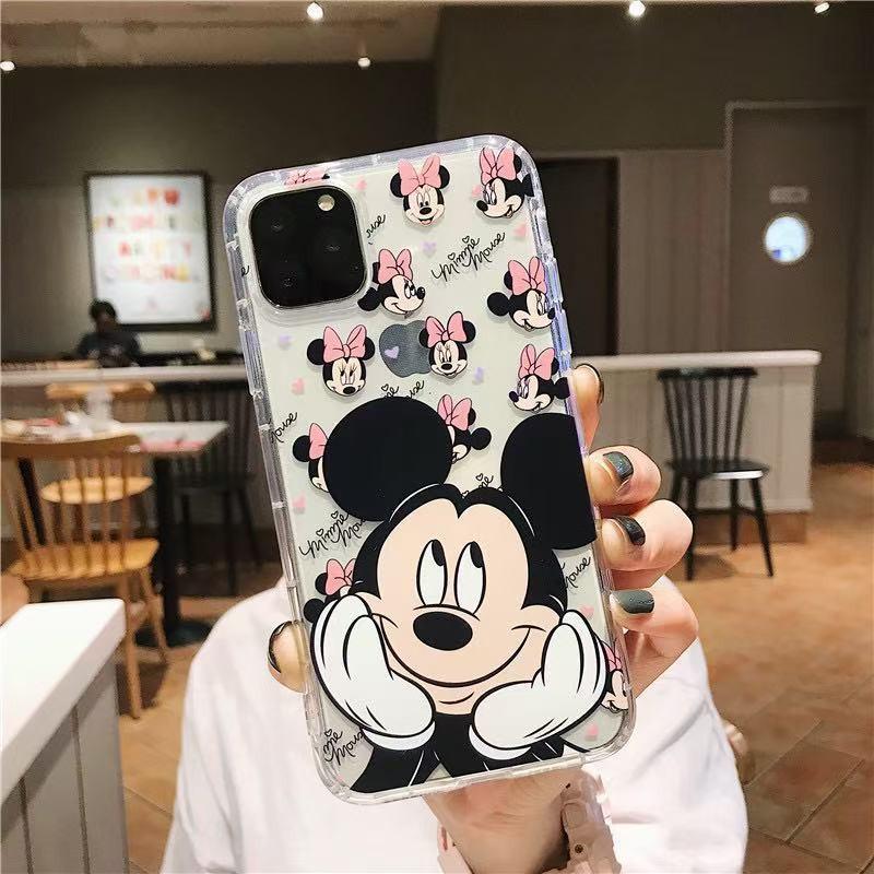 Чехол для iPhone Микки и Минни для 13/14/15/16/17 Pro/Pro Max - Полное покрытие экрана iPhone 18 white