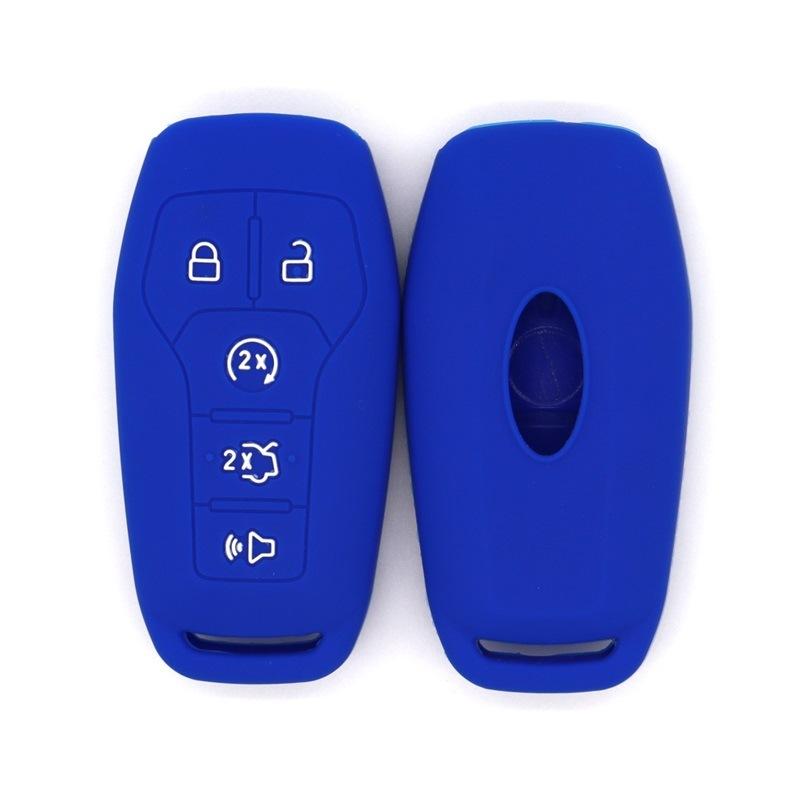 

Fall-proof key cover, suitable for Ford Taurus, Edge, Roadster, Lingyu Explorer, Conqueror 5-key car key bag темно-синього кольору