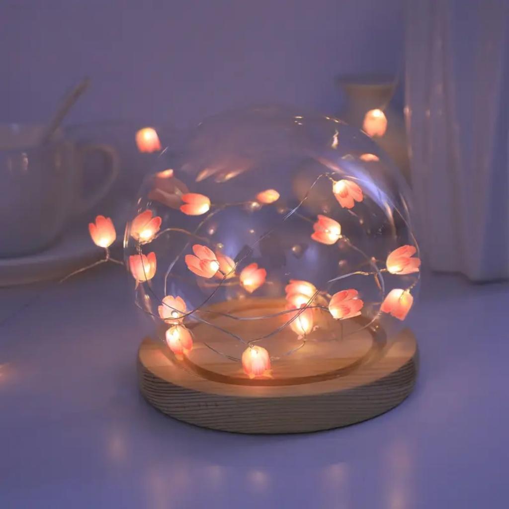 1pc 20LED Copper Wire Charming Tulip String Light DIY Fairy Decorative Lamp For Home Living Room Party Festival Decoration