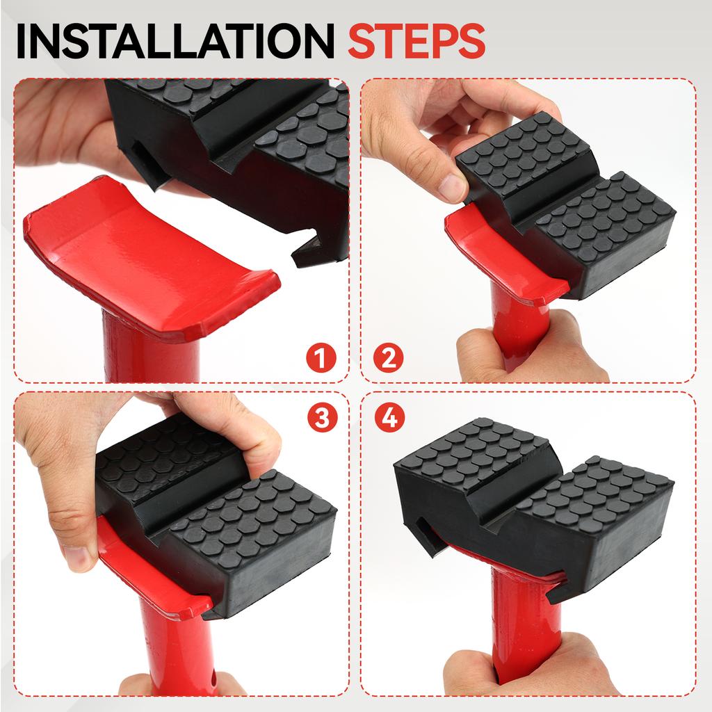 Car Rubber Slotted Jack Stand Pad Pad Bottle Lift Saddle Adapter Repair Tool Frame Stand Rail Pinch Weld Adaptor Rail Protector