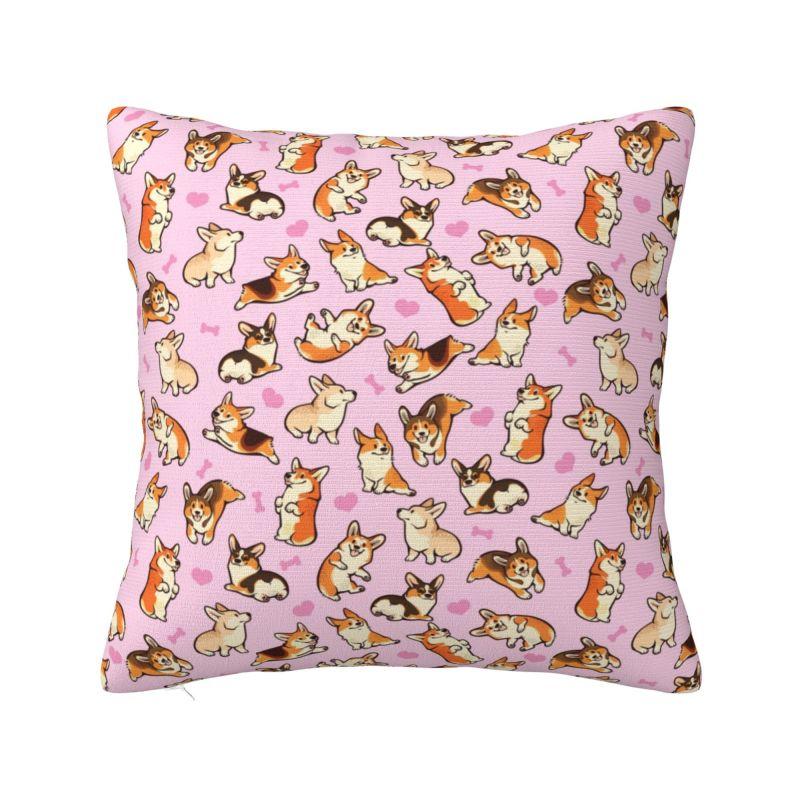 Cute Pet Dog Corgi Throw Pillow Case Cm Decor Home Cushion Cover Soft Polyester Pillowcase Doublesided Printing