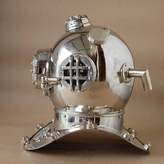 45.72 cm Nautical Scuba Diving Helmet Mark V US Navy Deep Sea Diving Divers Helmet Chrome Plated Helmet Gift