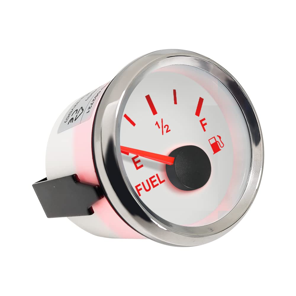 

ELING 52mm Auto Boat Fuel Level Gauge 0-90ohm with Red Backlight 12V 24V