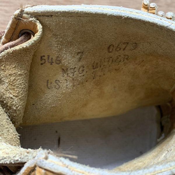 70s-80s USA Vintage/Fringe Moccasin Boots/7/Yellow Brown/Vibram Depose Montagna Sole(USED)