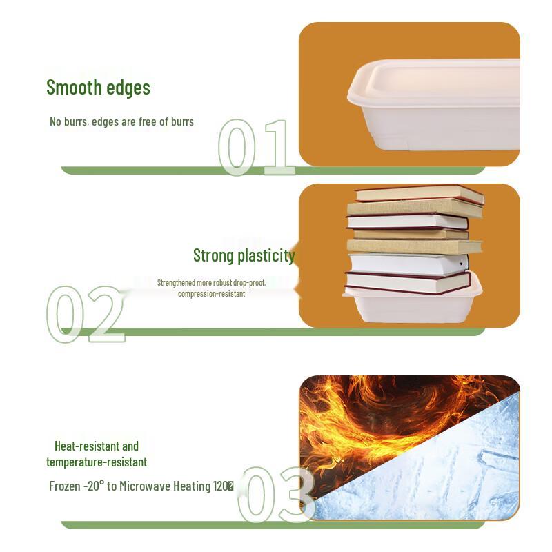 Biodegradable Corn Starch Rectangular Takeaway Containers