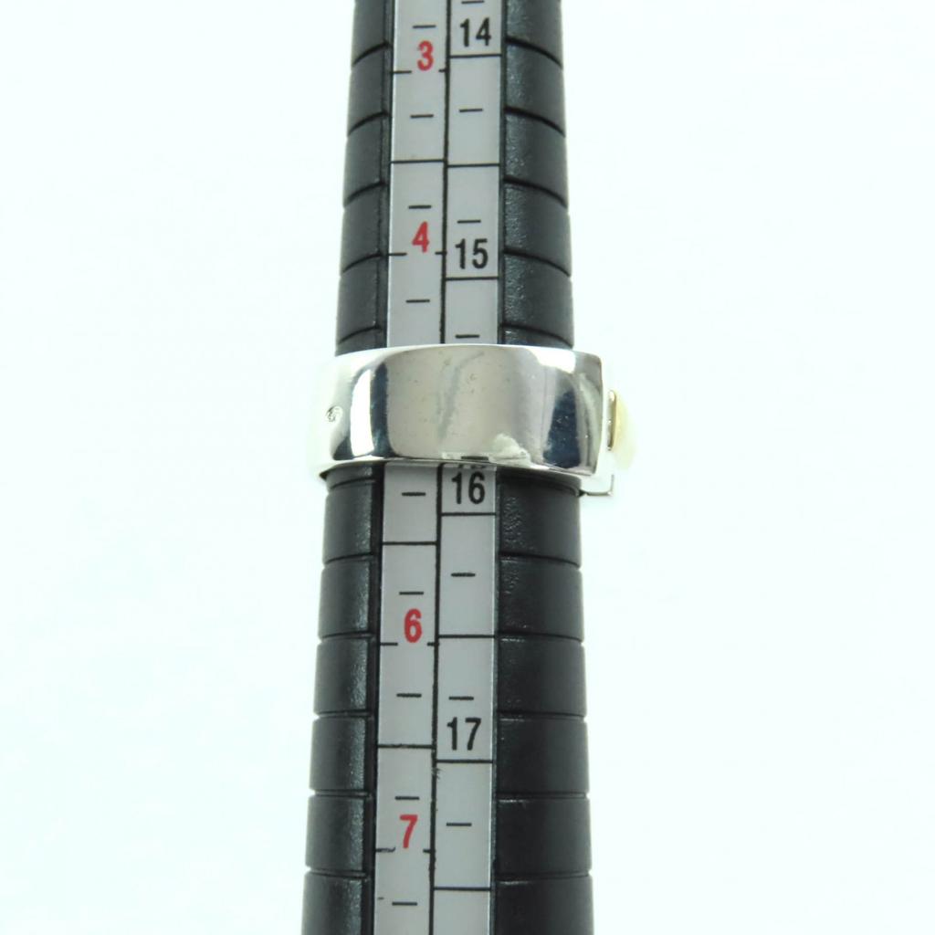 Excellent HERMES Ring Bucket Ring Silver Gold 925 Women 50 Used