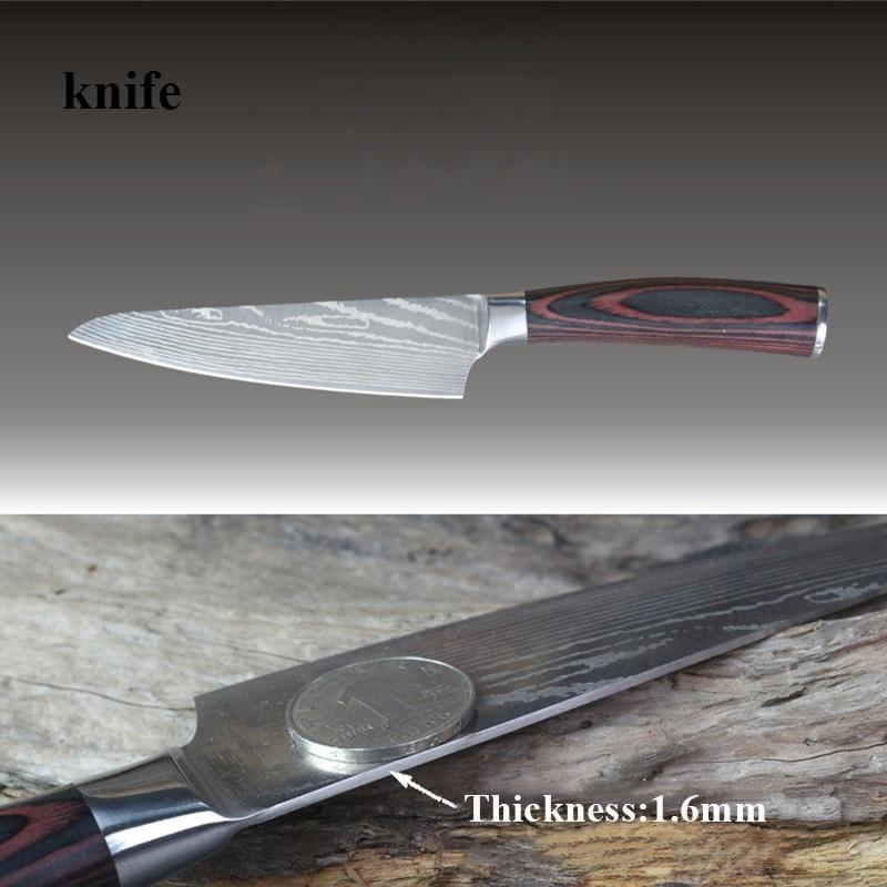 Chef's Knife Painted Wood Handle Stainless Steel Kitchen Knife Multi-purpose Knife Household Fruit Peeler Knife Vegetable Knife