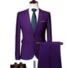 Jacket + Pants Fashion Formal Dress Mens Suit Set Men Casual Wedding Suits Groom Korean Slim Fit Dress