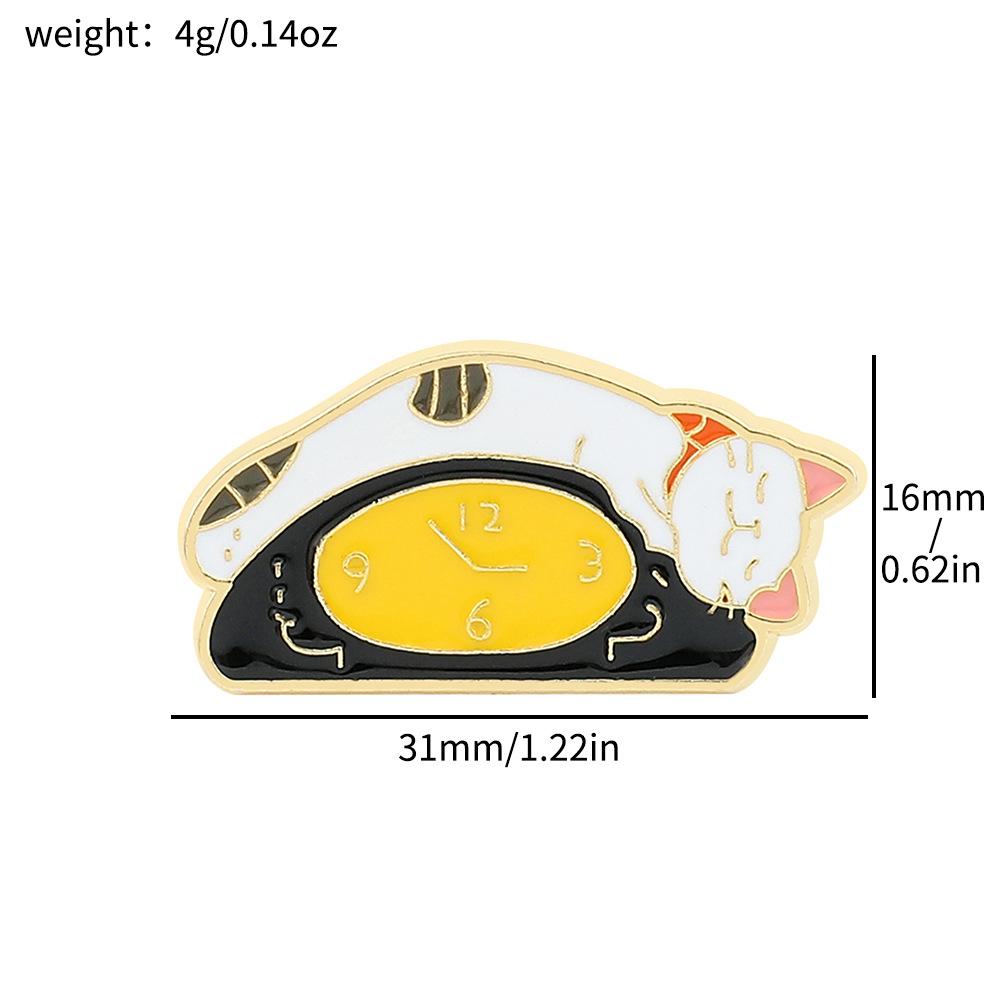 Personalized cat brooch kitten drinking water play metal badge alloy dripping oil clothes bag