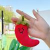 TikTok Style Cartoon Garlic Scallion Ginger Chili Plush Keychain Ornament Toy