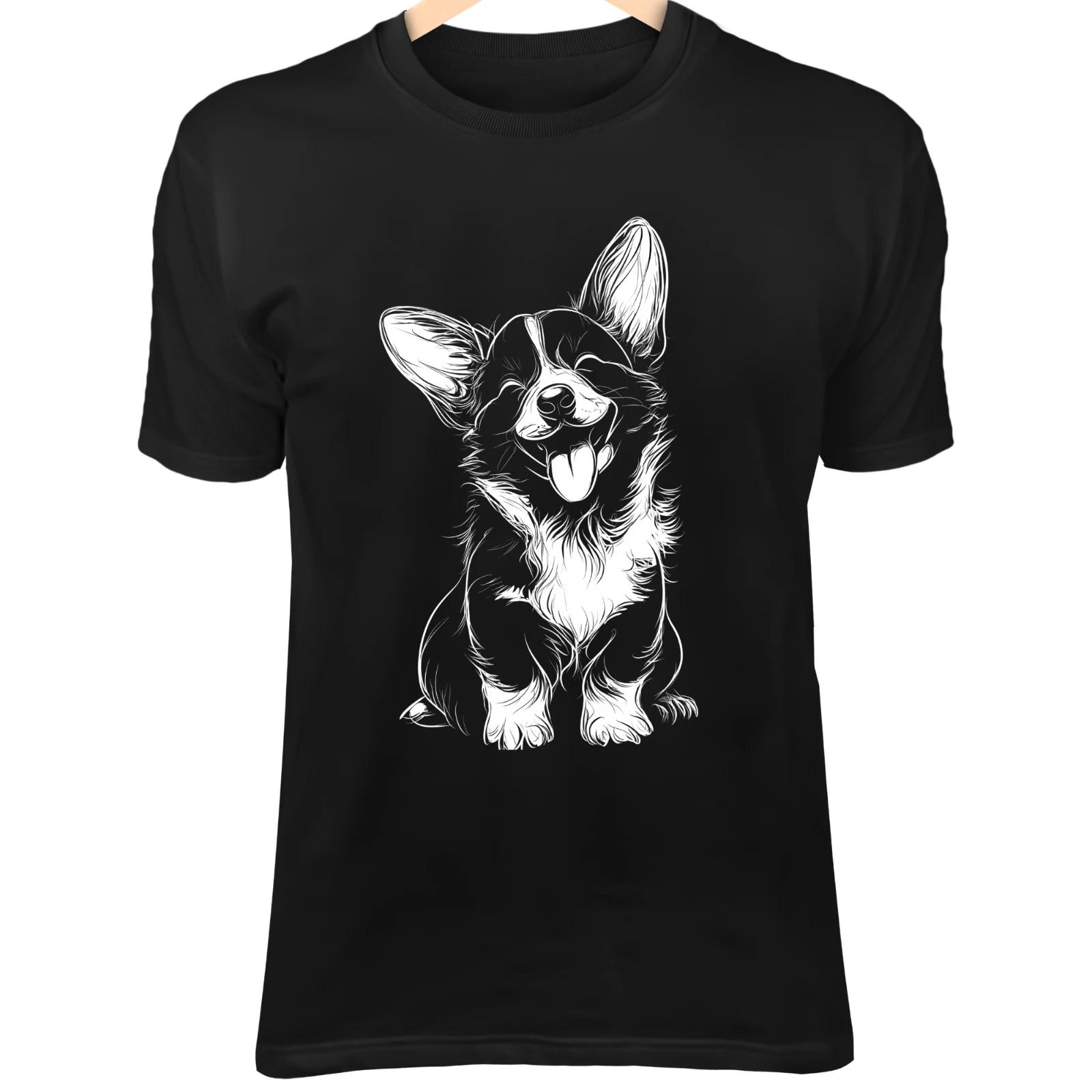 Corgi Dog Line Art - Cute Minimalist Cartoon with Short Legs & Big Ears 3XL