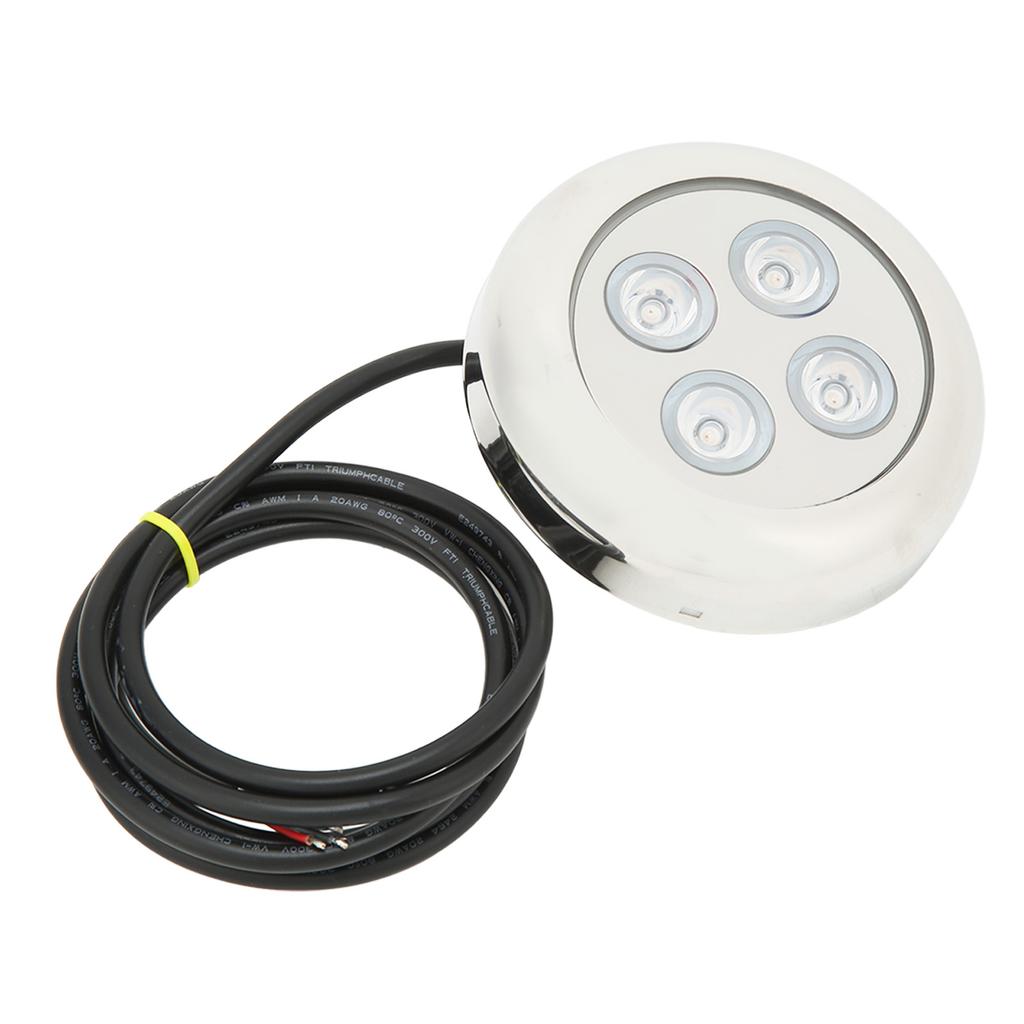 Marine Underwater Light 60 Degrees Angle IP68 Waterproof Seawater Interior Dome Lighting Swimming Pool Lamp White 6.6W