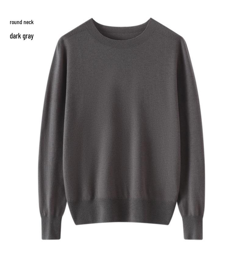 Women's 100% Pure Wool Seamless Knit Sweater, Machine Washable, Round Neck Spring Top
