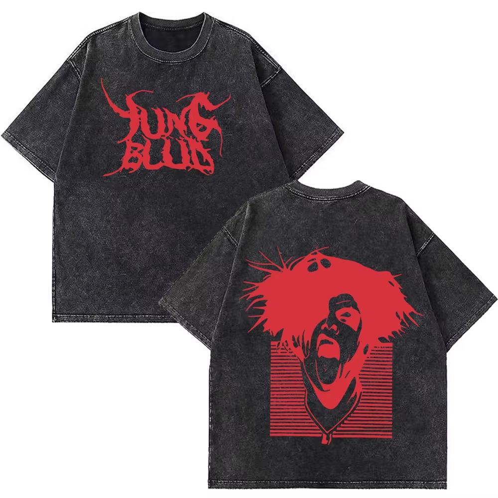 

Yungblud IDOLS The World Tour Merch Retro Washed T Shirt Mens Women Hip Hop Rock Short Sleeve Tshirts Oversized Tshirts 2XL
