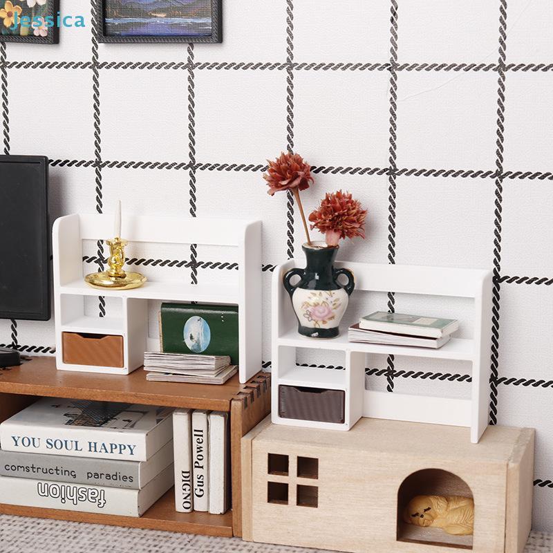 1:12 Scale Miniature White Wall Shelf – Dollhouse Furniture Accessory for Living Room & Bedroom Decor