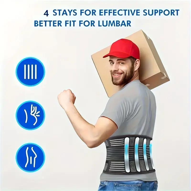 Adjustable Lumbar Support Belt Breathable Mesh Waist Brace for Lower Back Pain Relief Elastic Spine Support