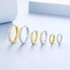 Gold-plated Classic Hoop Earrings with Crystals and Silver Clasps, Size L