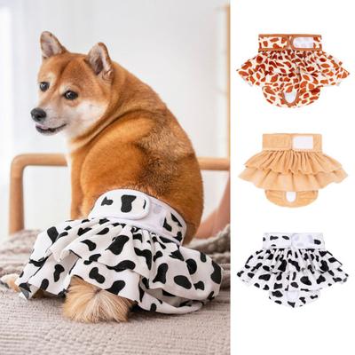 Pet Menstrual Pants Washable Fastener Tape Dog Diaper Reusable Fashionable Print Pet Physiological Pants Pet Supplies