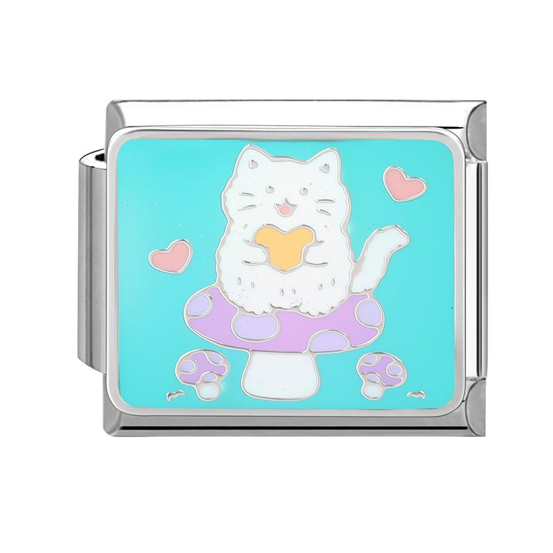 2026 Fashion Dreamy Flowers Cute Cats Dogs Moon Heart High Quality Charm Fit 9mm Stainless Steel Women Bracelet DIY Jewelry Gift