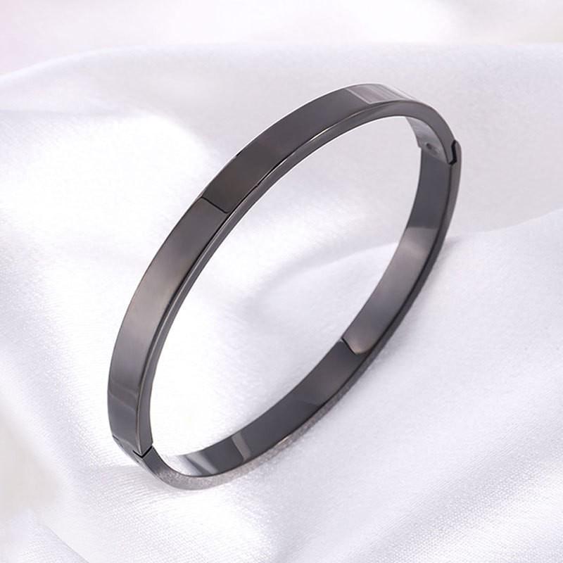 Women's High-End Non-Fading Titanium Steel Bracelet with Polished Buckle Bangle