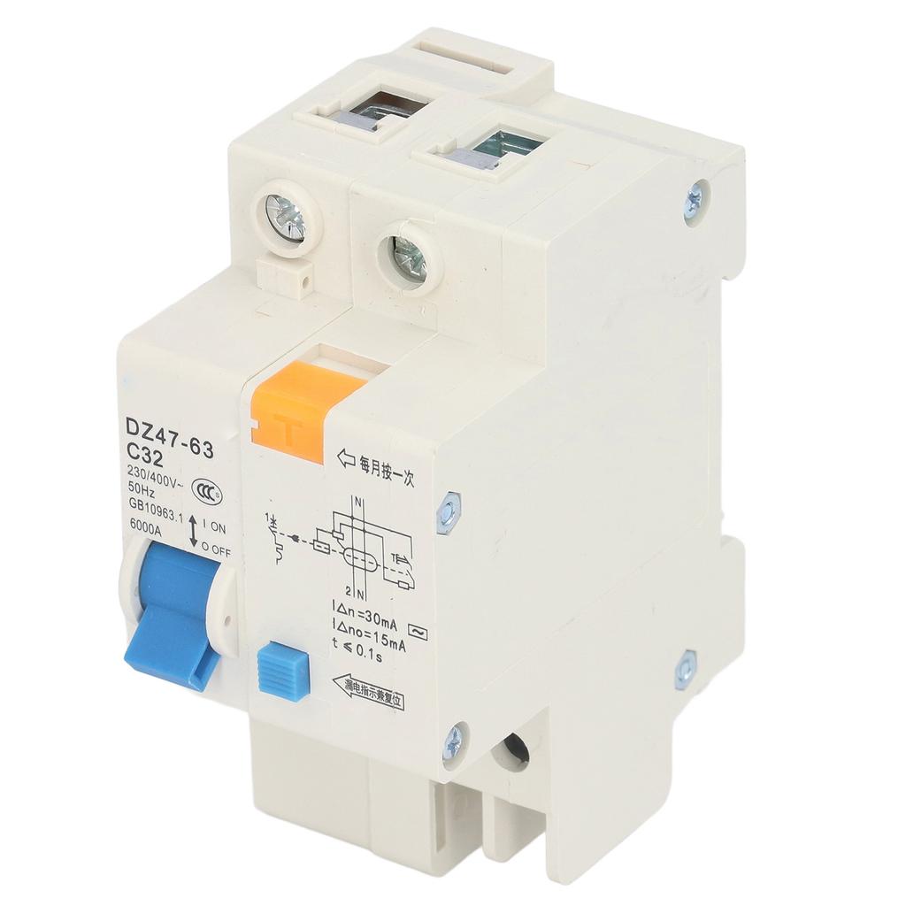 Small Circuit Breaker Ground Fault Interrupter 30mA 230V 400V 1P+N 32A DZ4763 C32