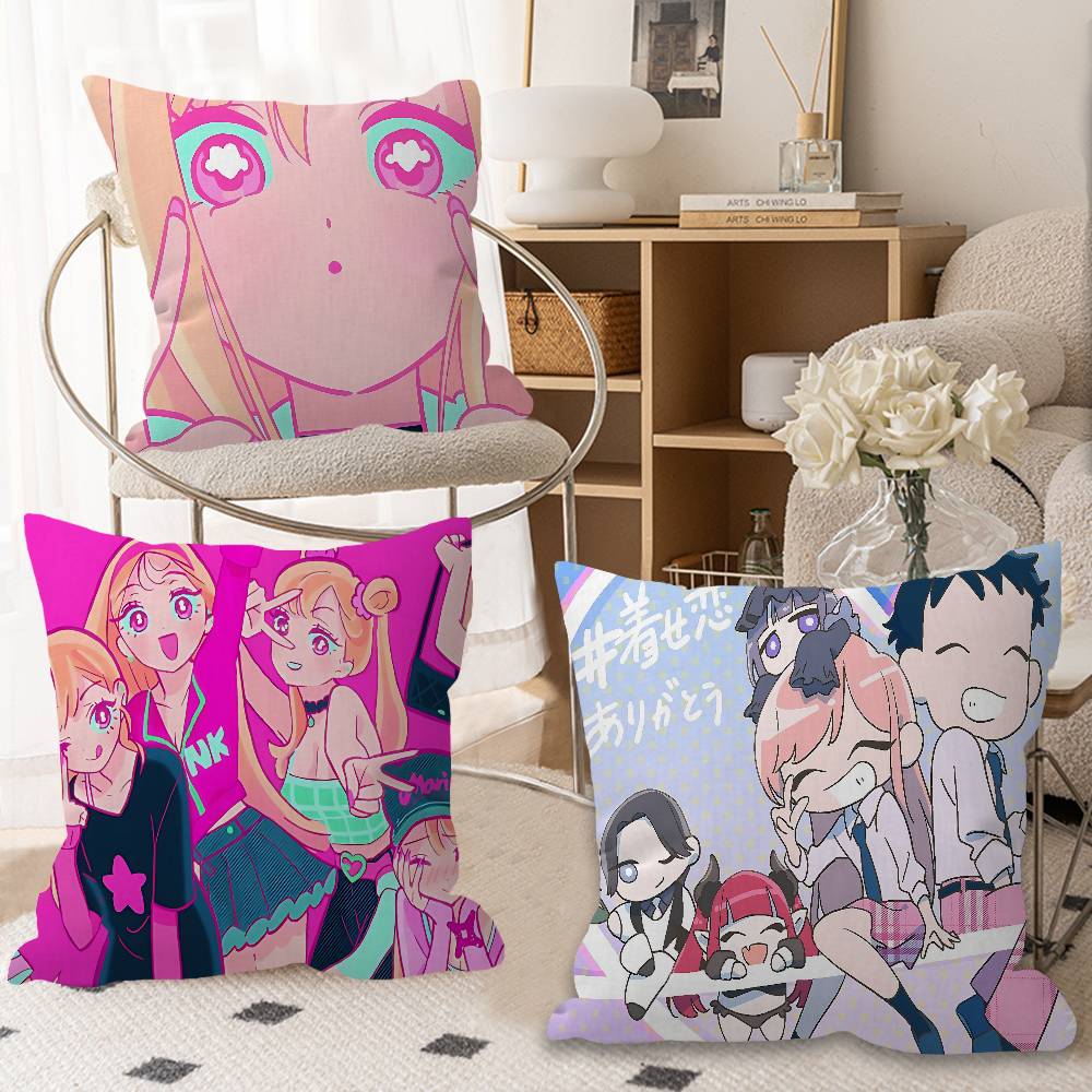 MMy DressUp Darling Anime Pillow Covers Cartoon Sofa Decorative Home Doublesided Printing Short Plush Cute Cushion Cover