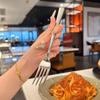 Stainless Steel Dinner Fork Long Handle Table Forks Set Korean Cutlery Four Tine Salad Dessert Fruit Forks Kitchen