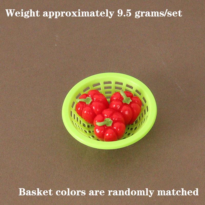Dollhouse Simulation Vegetable Basket Set Dollhouse Decoration Mini Play Toys Kitchen Life Scene Model Accessories Props