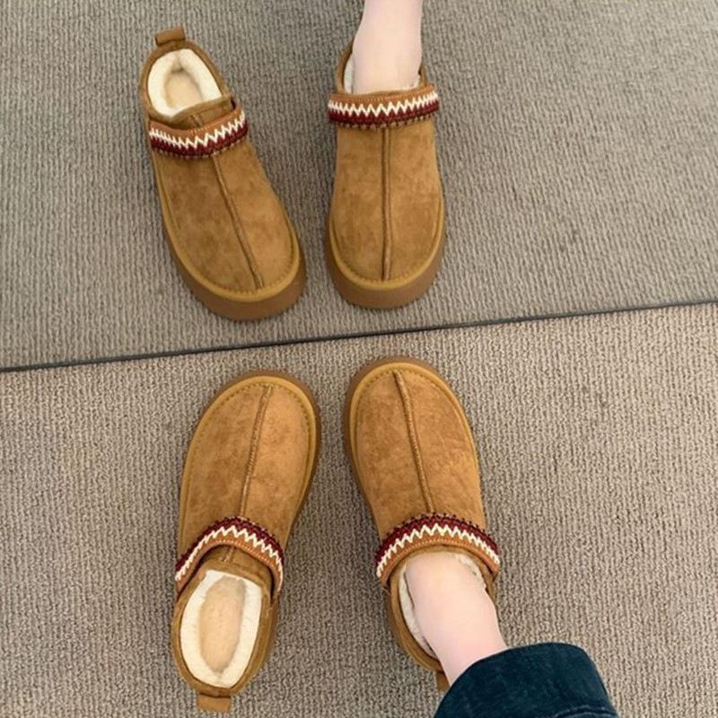 Thick-soled cotton slippers wear autumn and winter new pregnant women half slippers snow boots cotton shoes