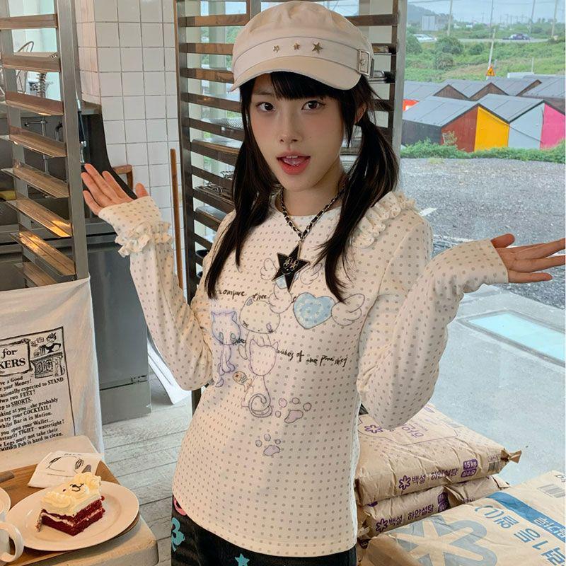Autumn/Winter Spicy Girl Long-Sleeve Cropped T-shirt for Women - Slimming, Flattering, Versatile Base Layer Top