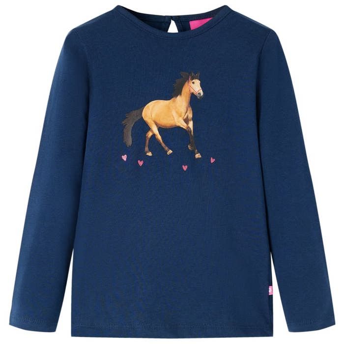 T-shirt enfants à manches longues bleu marine 92/104/116/128/140