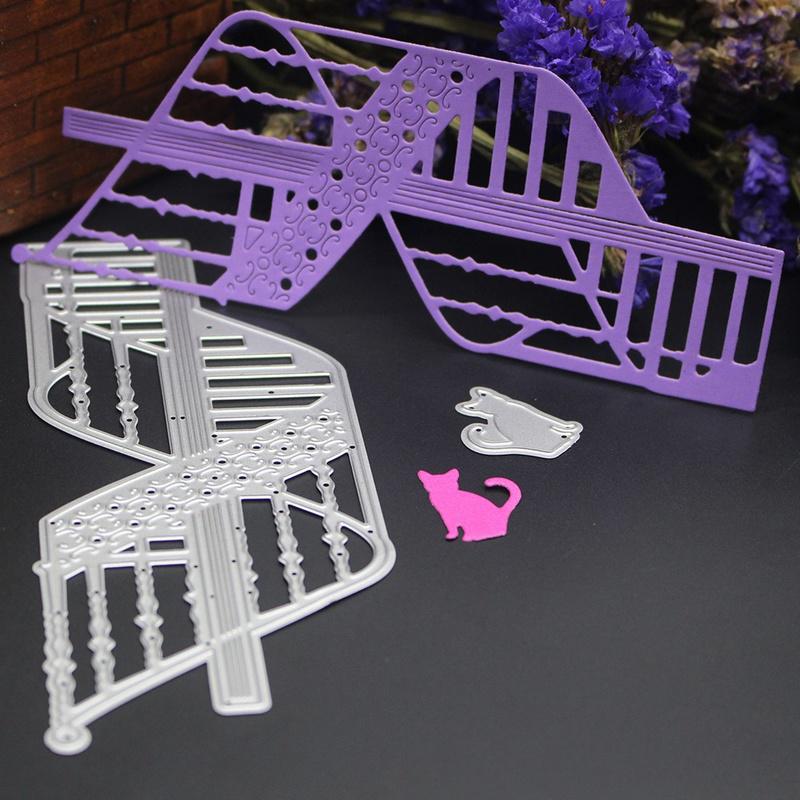 Spiral Stairs Cat Metal Cutting Dies Stencils for DIY Scrapbooking Christmas Party Card Decor Paper
