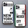 Funny World City Tourist Ticket Label Black Phone Case For Iphone 17 Air 16 15 14 13 12 11 Pro Max Plus Back Cover TPU Soft Case