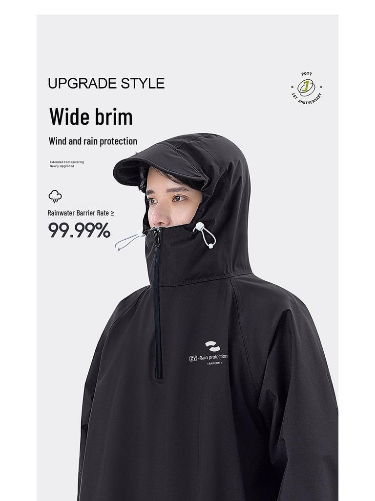Thickened Waterproof Electric Car Raincoat: Full-Body One-Piece Poncho for Men, Storm-Proof and Enlarged for Adults