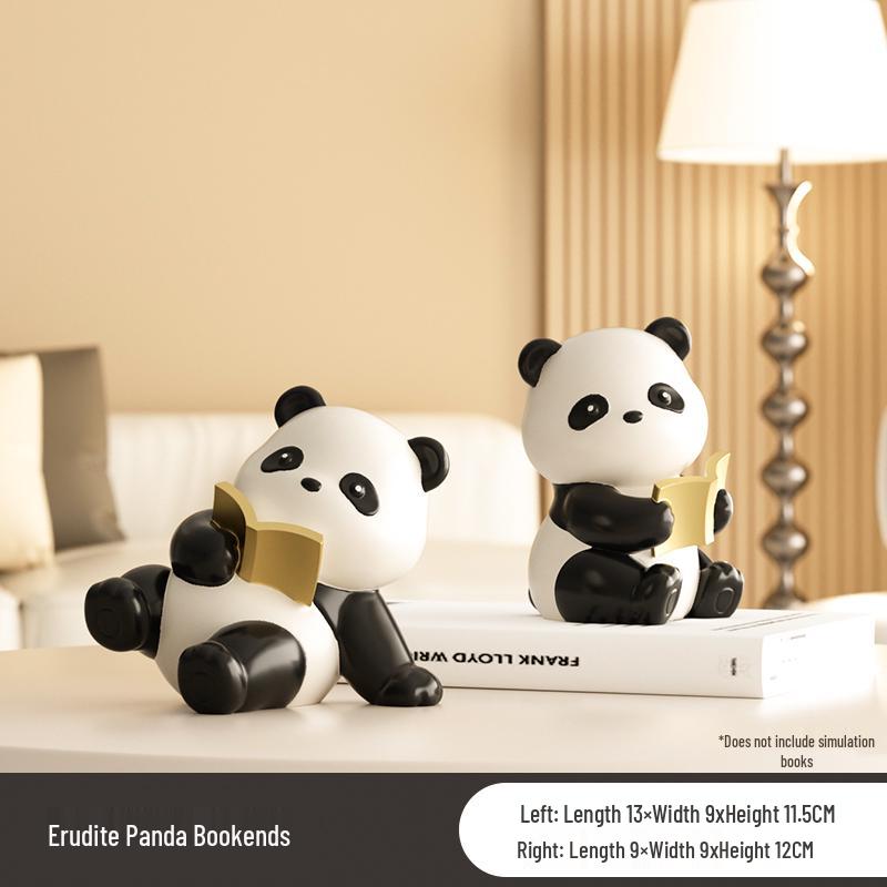 Panda Bookends for Kids' Room & Bookshelf Decoration