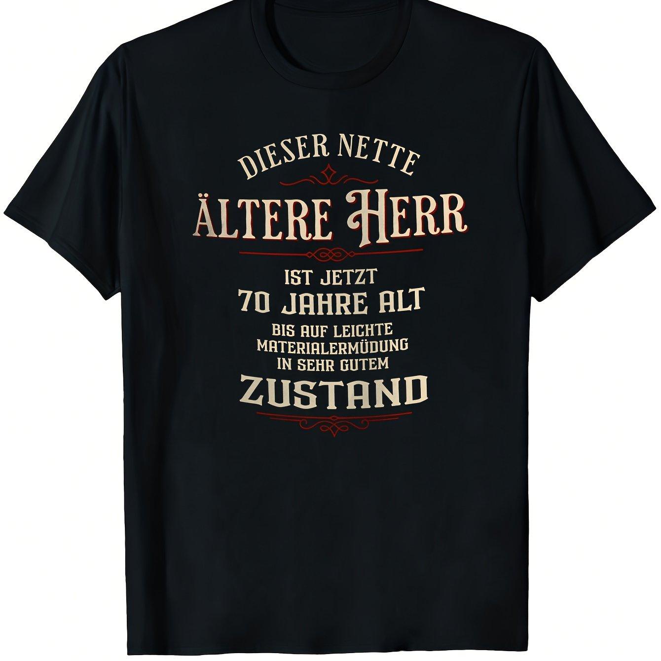 Unisexs 70Th Birthday TShirt Funny GerUnisex Quote 70 Jahre Alt Noch Gust AusstehN70 Years Old Still Standing Golden Lettering S
