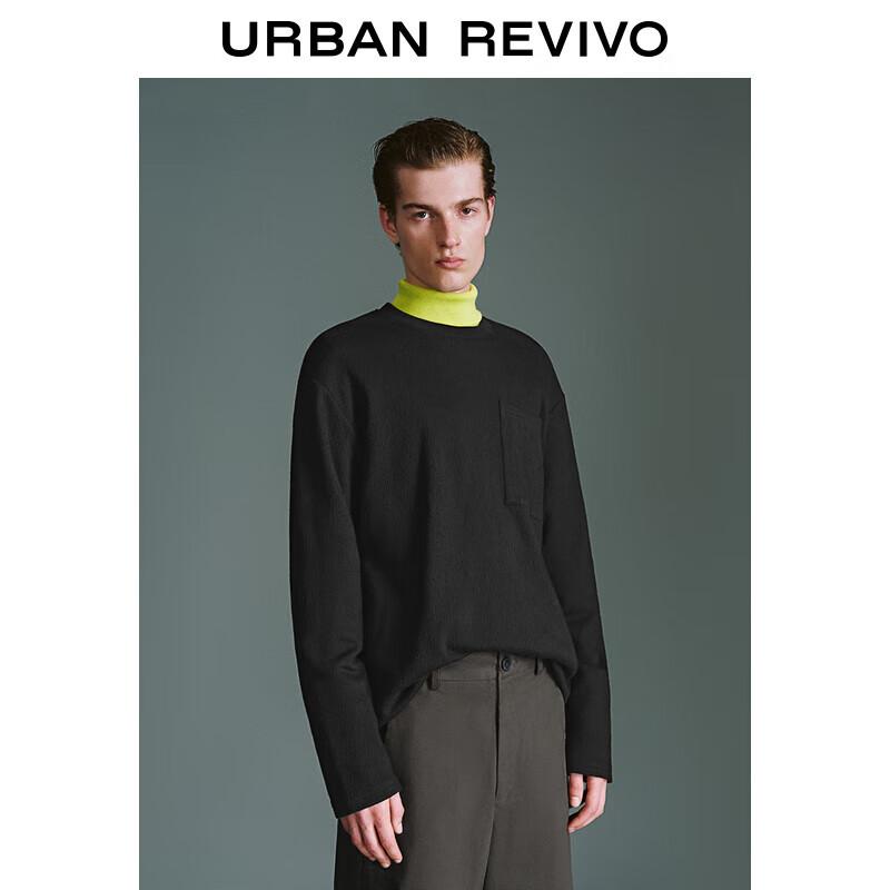 UR Men's Casual Pocket Round Neck Long Sleeve T-Shirt