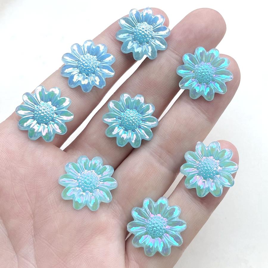 20pcs Mixed 20mm Ab Color Chrysanthemum Decoration Flat Back Diy Hair Accessories Mobile Phone Shell Decoration Flowers