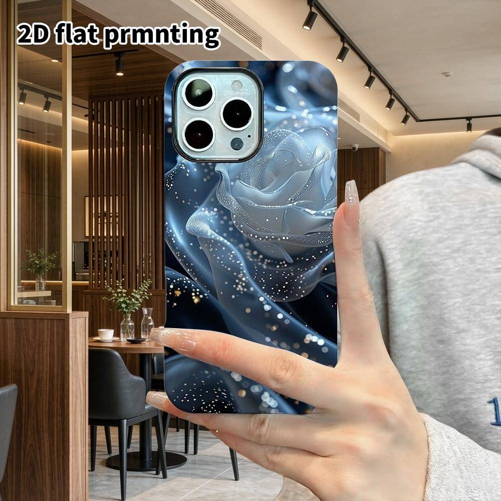 Phone Case: 2D Flat Suitable for iPhone 18 17 16 15 14 13 Pro Film Protective Case, Couple Style, Crystal Rose, Christmas and Halloween Gifts