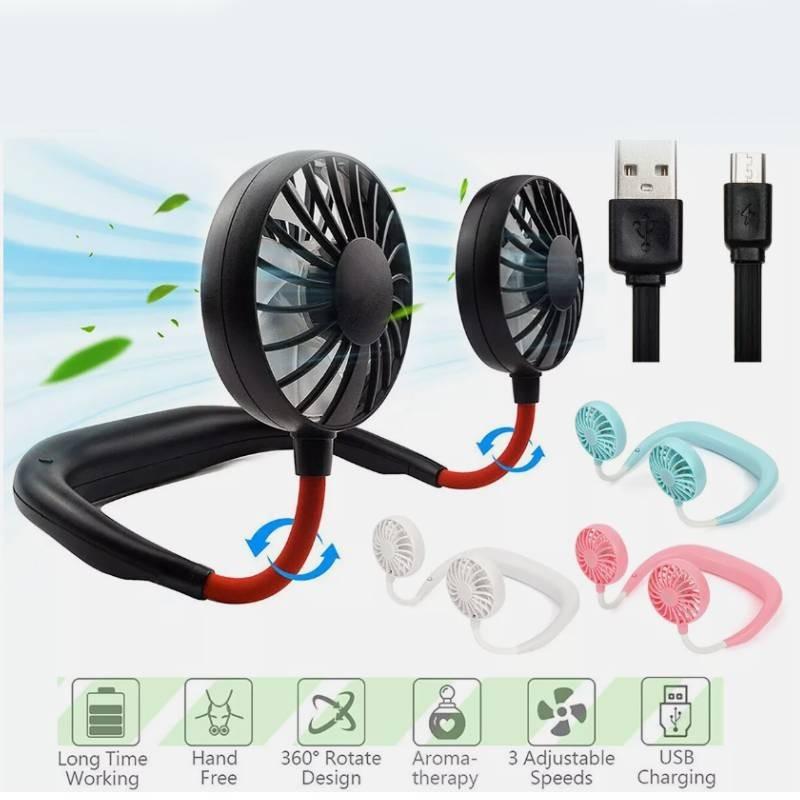 Portable Neck Fan Usb Rechargeable Mini Fan Lightweight Hands-free Design For Hot Days