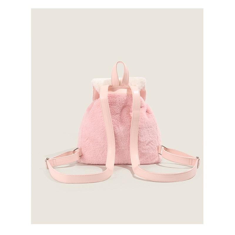 Fluffy Plush Large Capacity Backpack Cute Casual Soft Furry Daily Knapsack