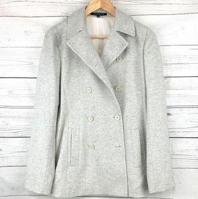 Silk Wool Chester Coat Beige Gray Size 2(USED)